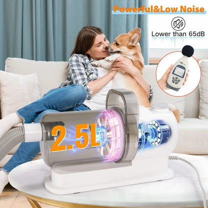 Pet Grooming Vacuum Kit – Powerful Fur Remover for Dogs & Cats