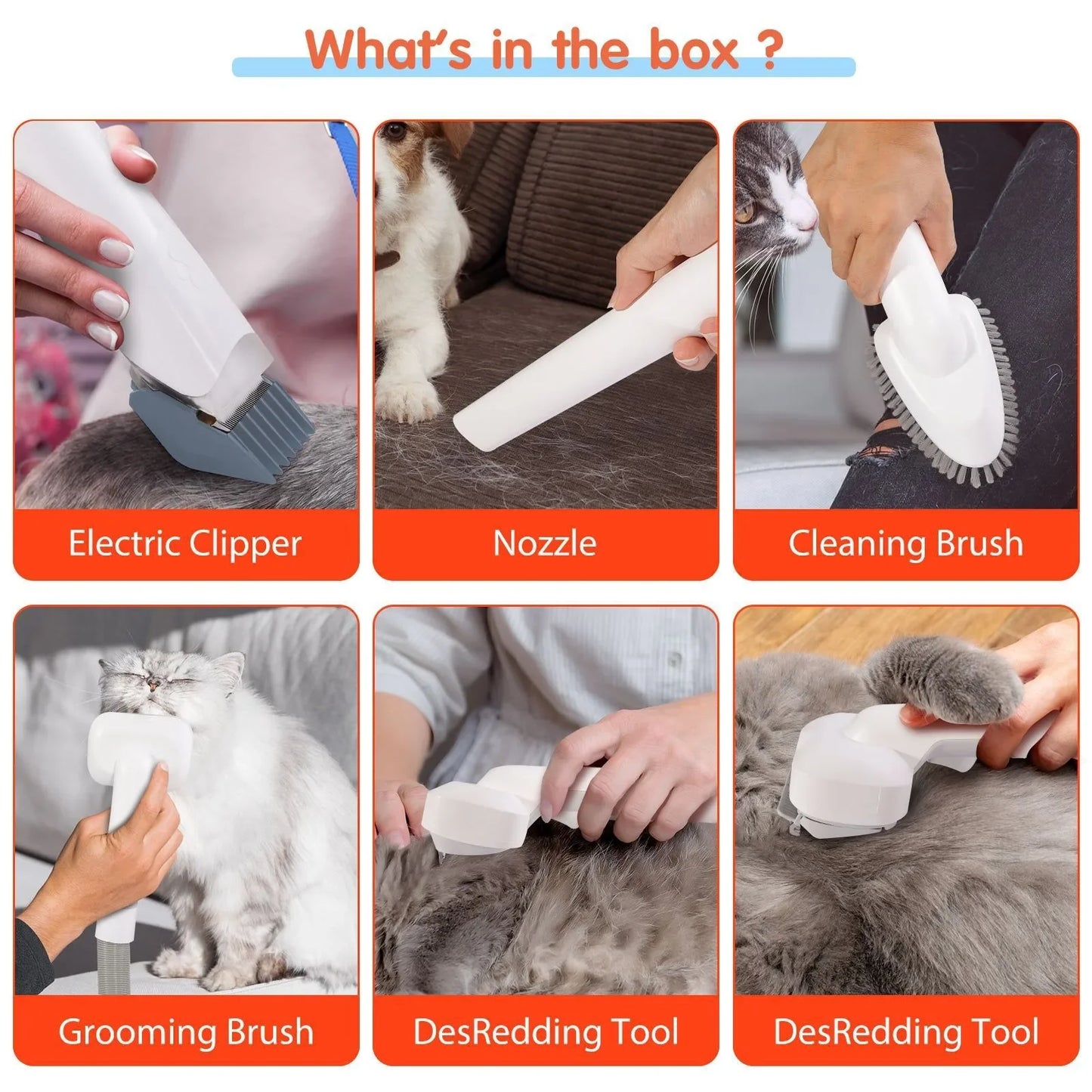 Pet Grooming Vacuum Kit – Powerful Fur Remover for Dogs & Cats